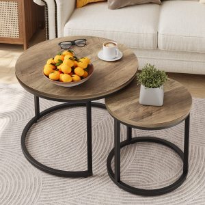 Nesting Round Coffee Tables (Set of 2)